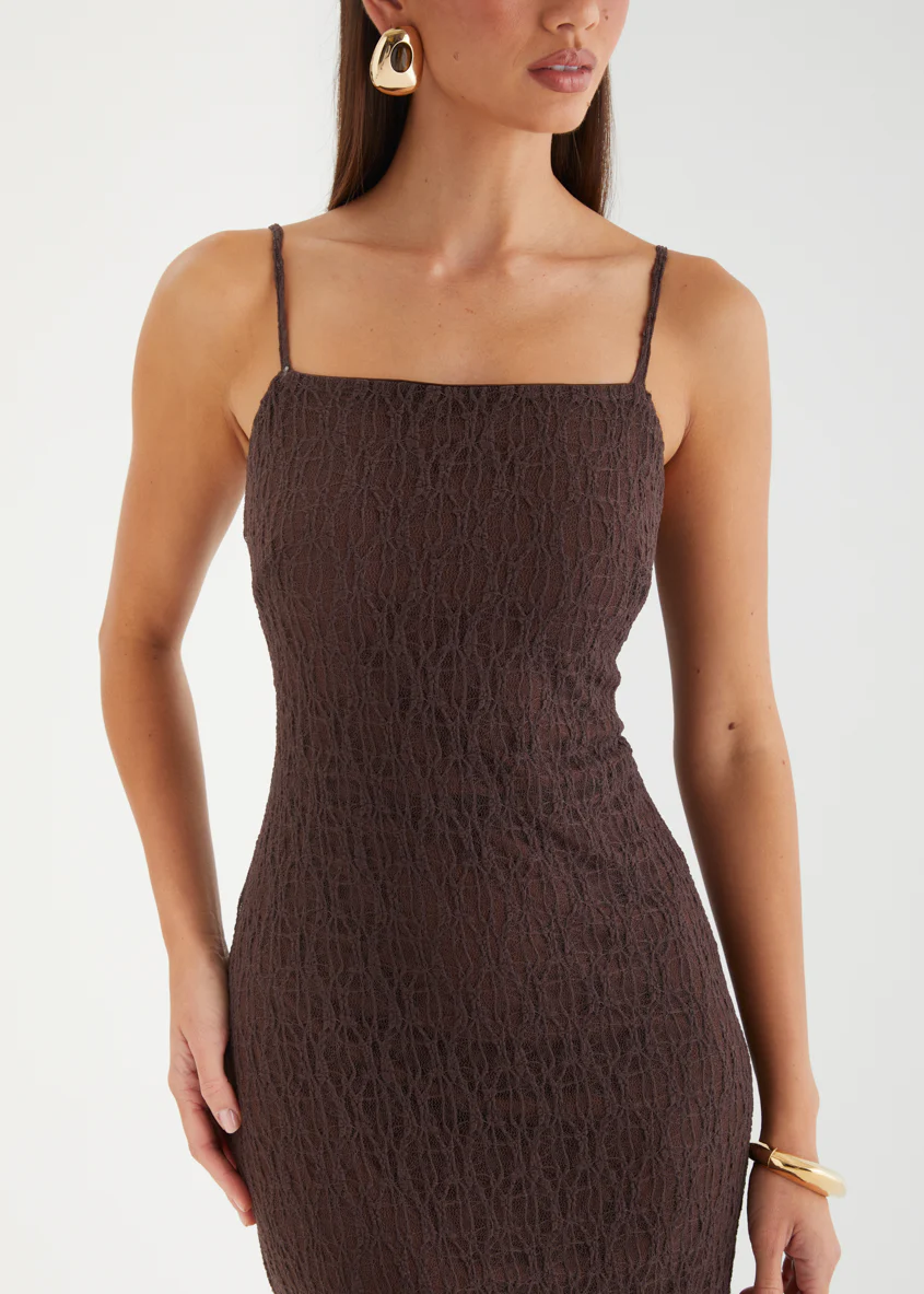 Alissia Maxi Dress - Chocolate - Image 7