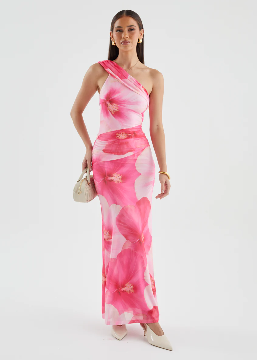 Allina Mesh Maxi Dress - Blush Flowers - Image 4