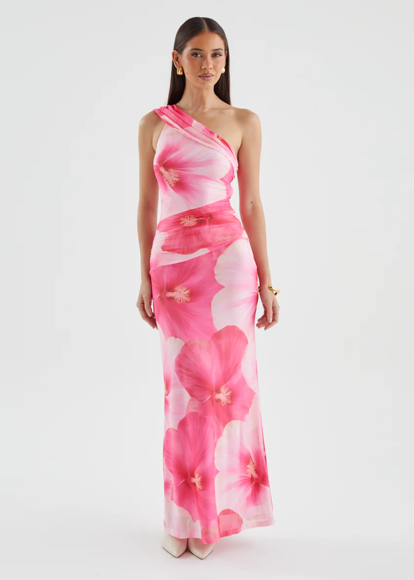 Allina Mesh Maxi Dress - Blush Flowers - Image 6