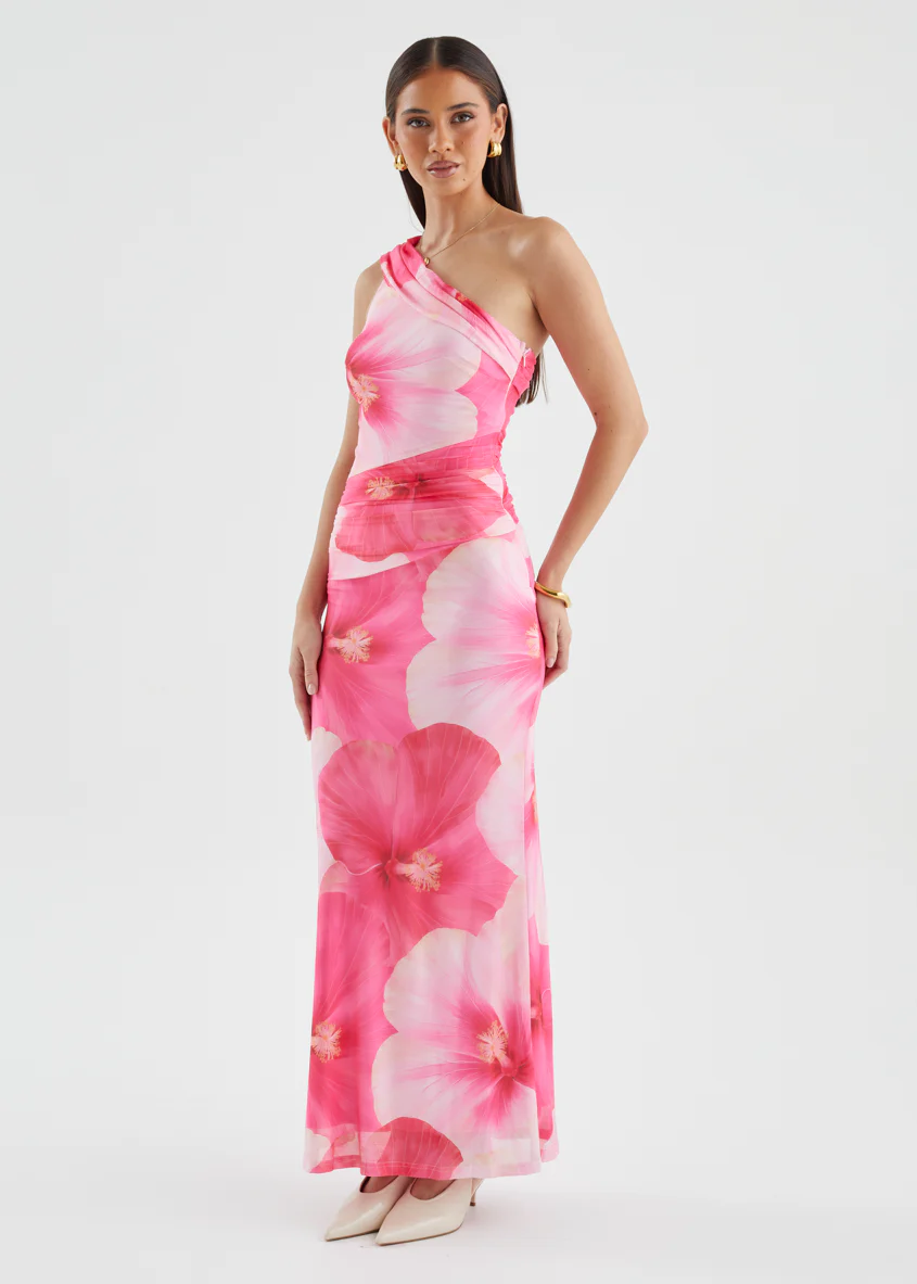 Allina Mesh Maxi Dress - Blush Flowers - Image 7