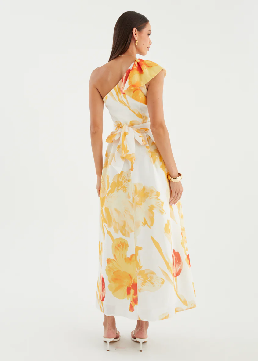 Alvaro One Shoulder Midi Dress - Marigold - Image 6