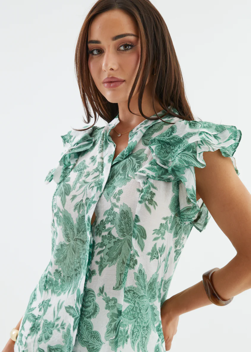 Alyssia Blouse - Emerald Bloom - Image 4