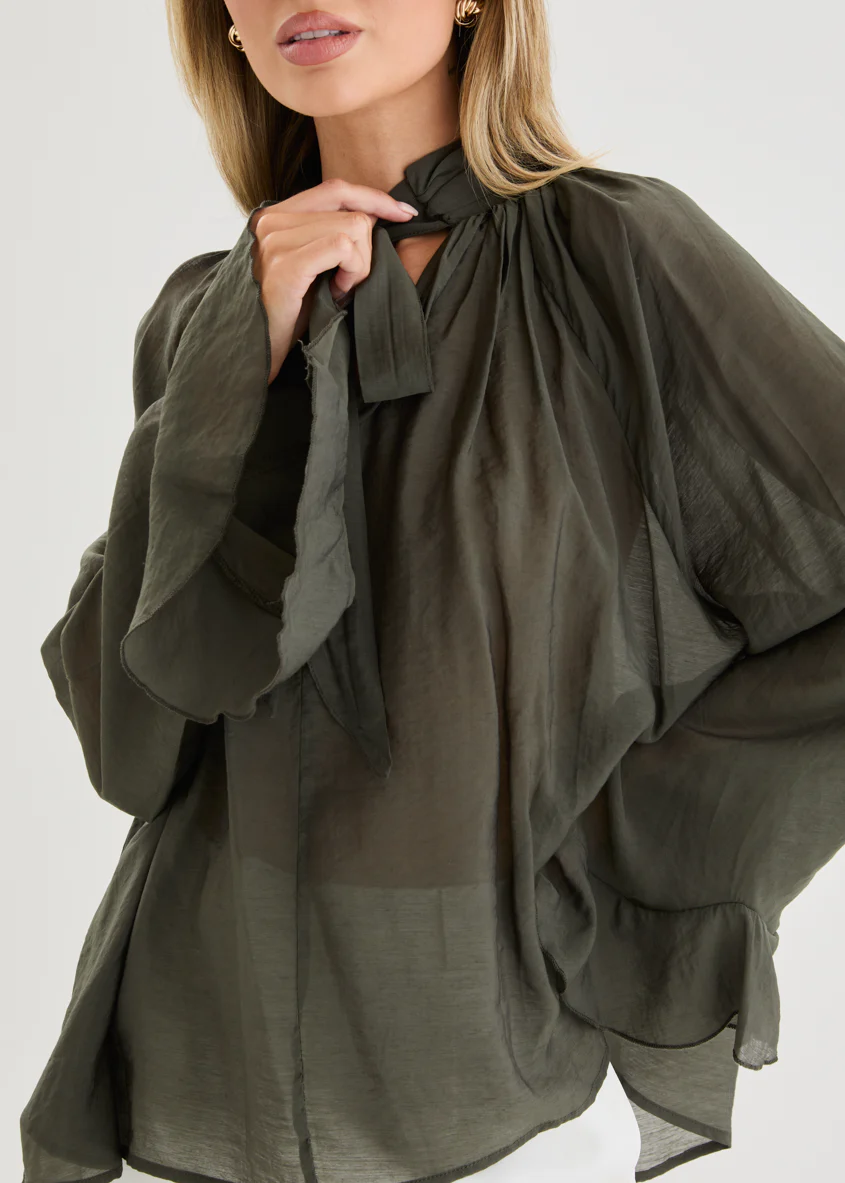 Amberlea Blouse - Khaki - Image 11