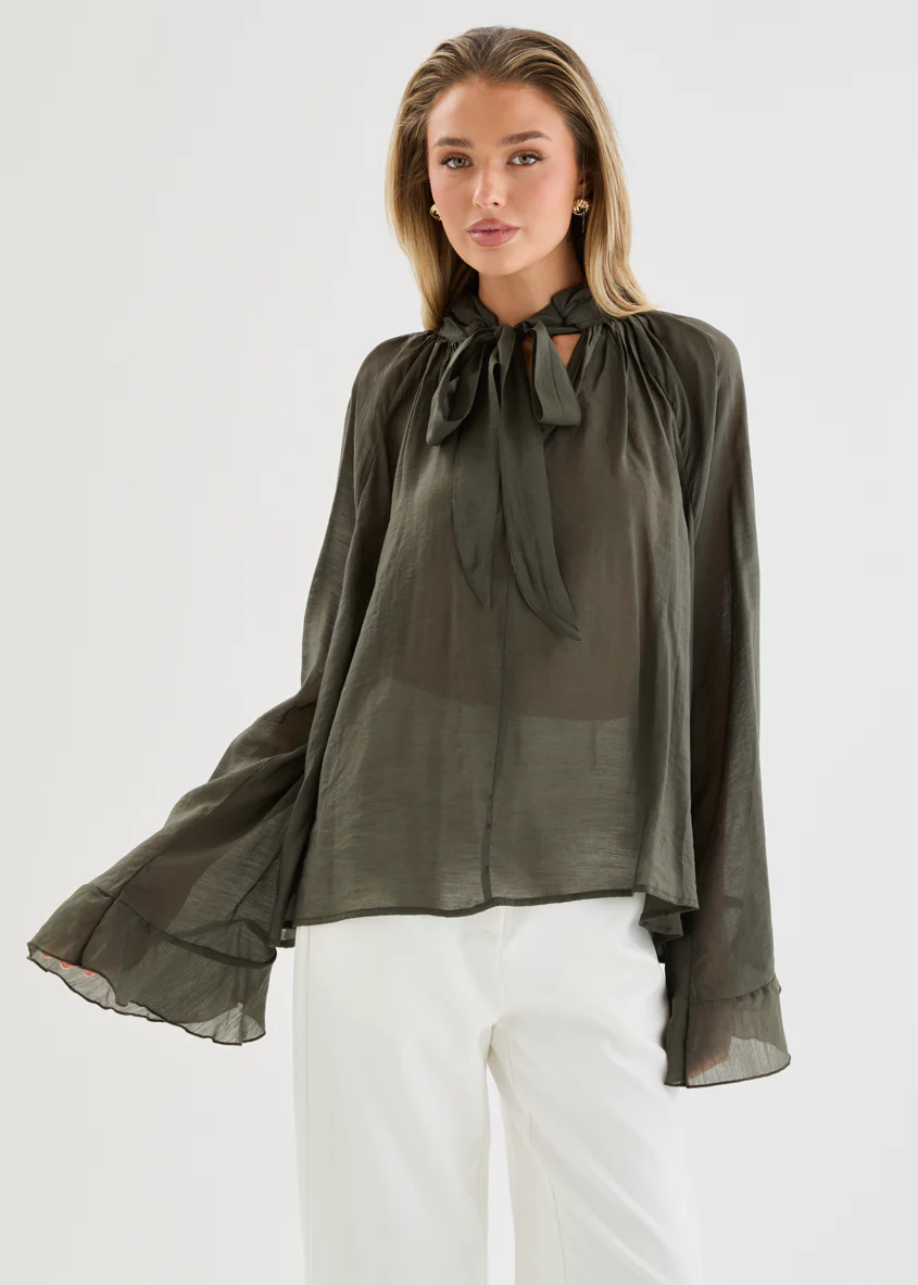 Amberlea Blouse - Khaki - Image 6