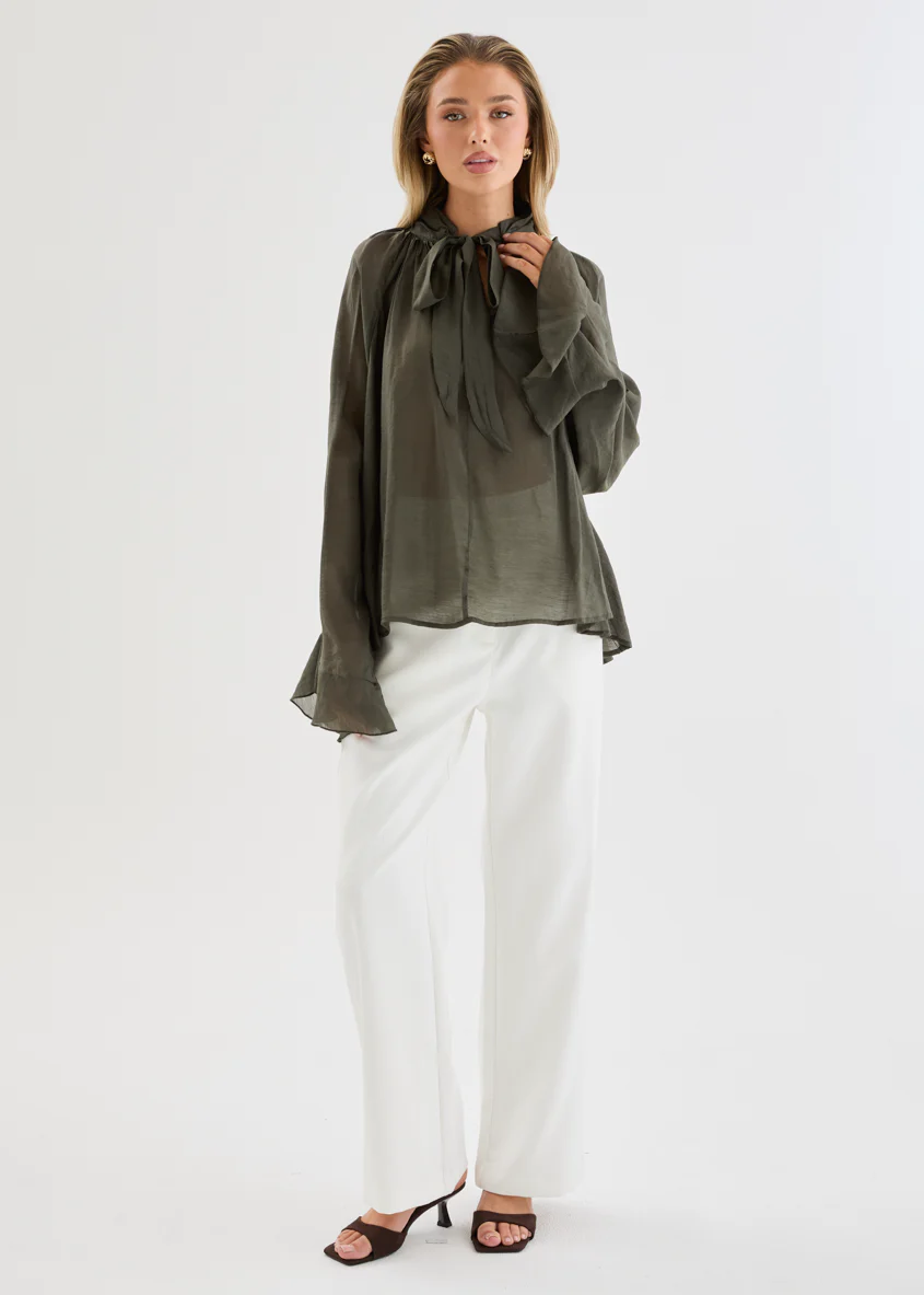 Amberlea Blouse - Khaki - Image 9