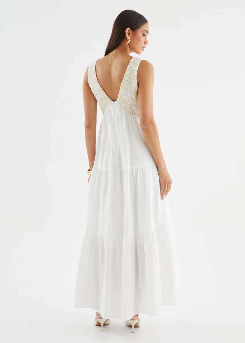 Amberley Maxi Dress - Off White - Image 7
