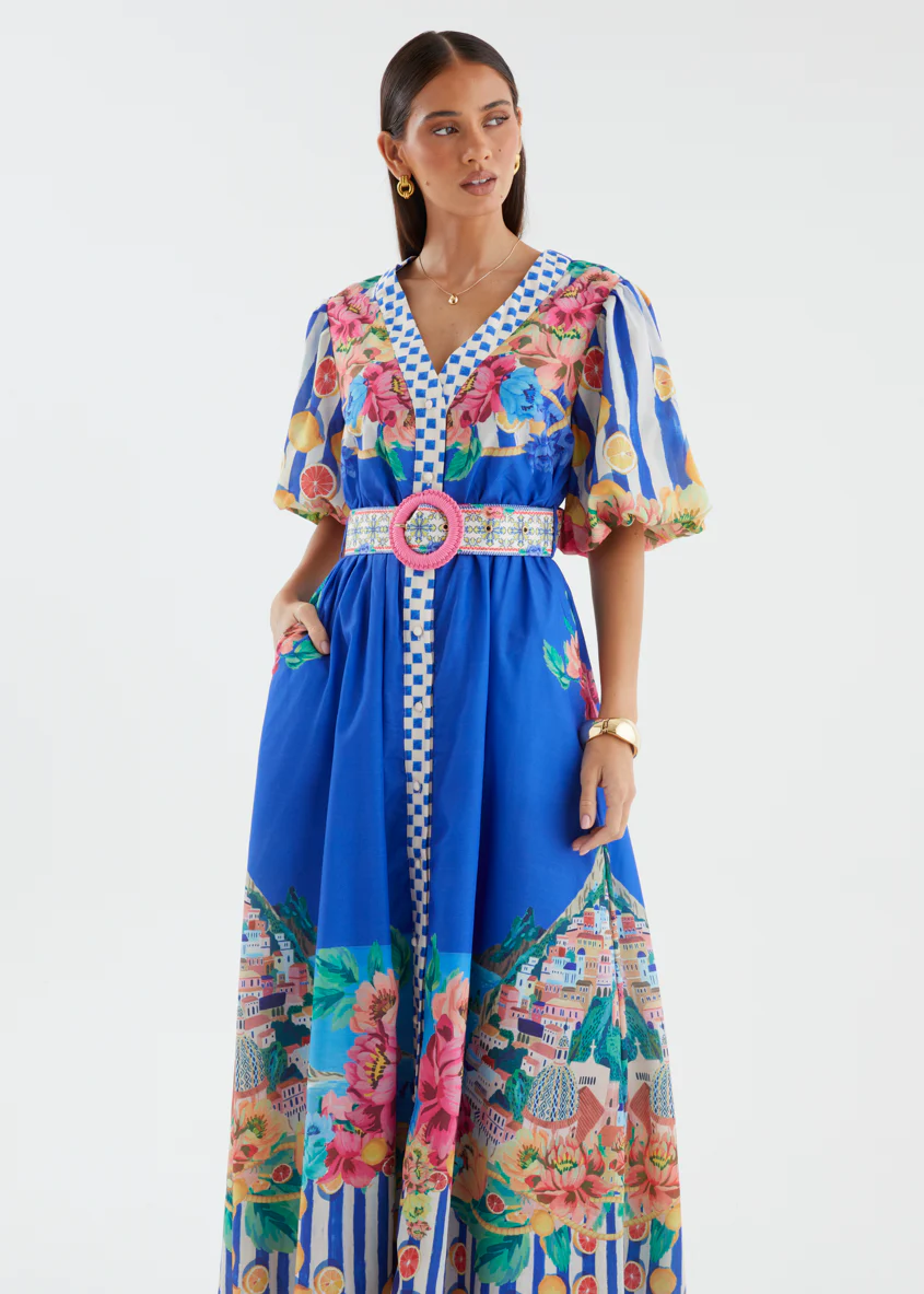 Ambre Maxi Dress - Positano Cobalt - Image 3