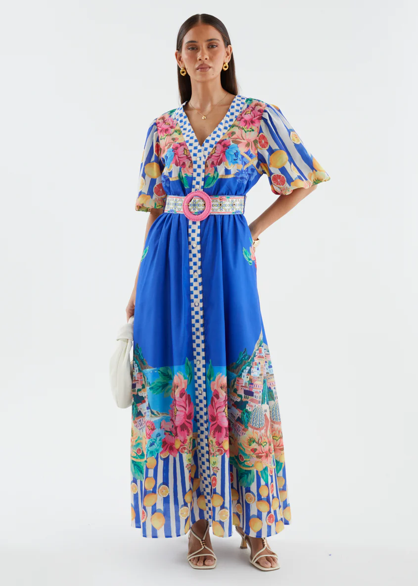 Ambre Maxi Dress - Positano Cobalt - Image 4