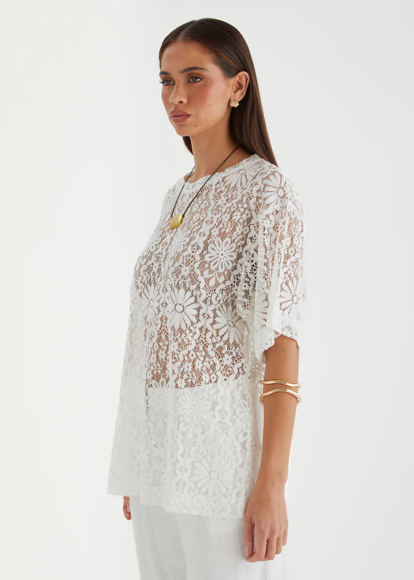 Ameliyah Lace Top - Off White - Image 3