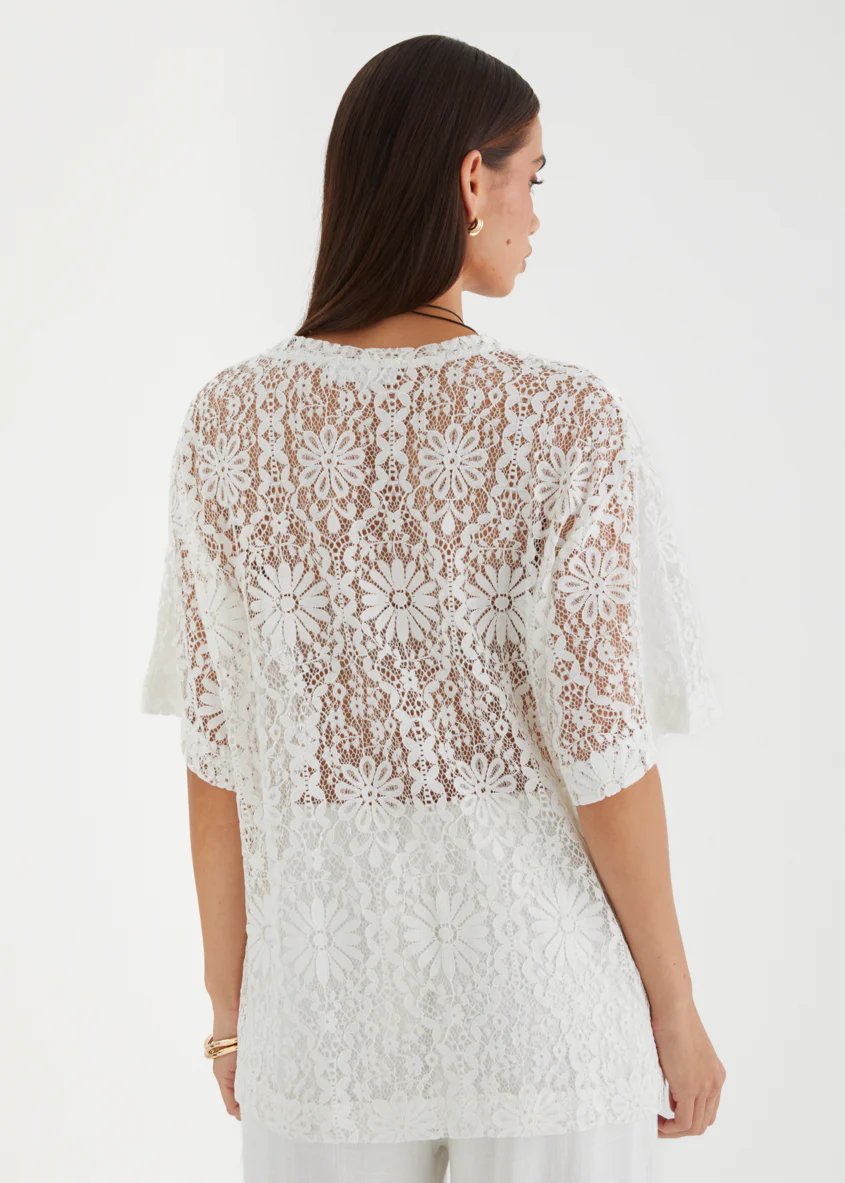 Ameliyah Lace Top - Off White - Image 5