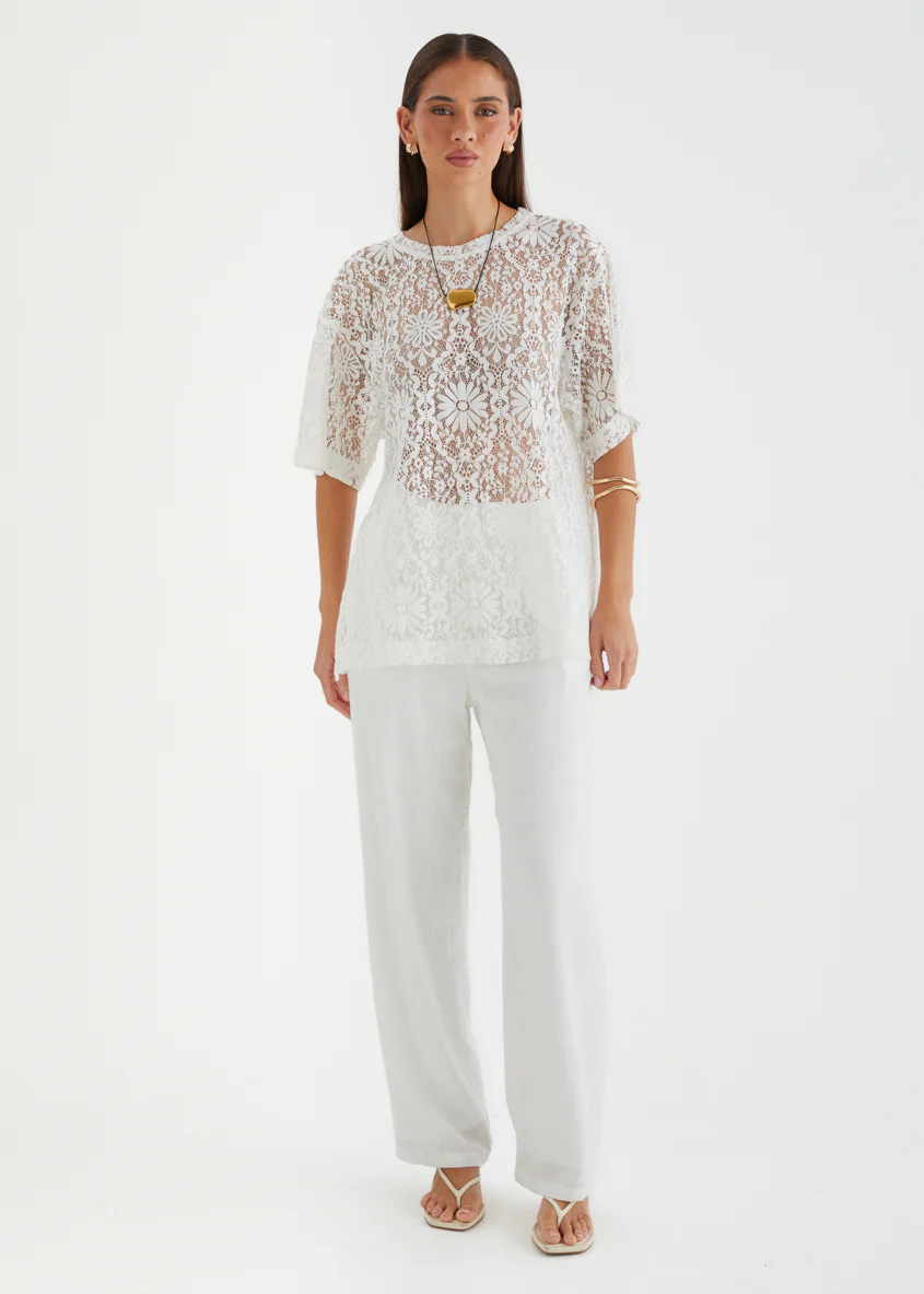 Ameliyah Lace Top - Off White - Image 6
