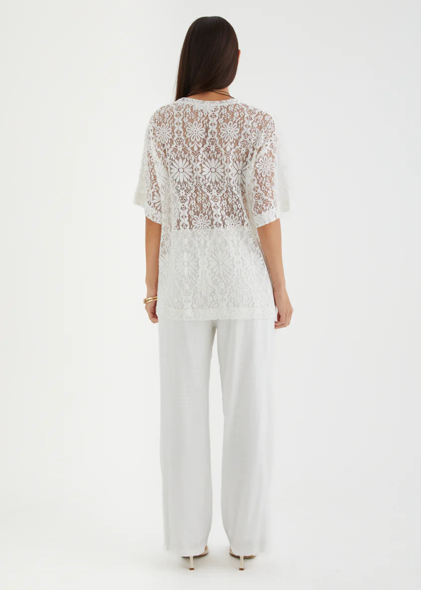 Ameliyah Lace Top - Off White - Image 8