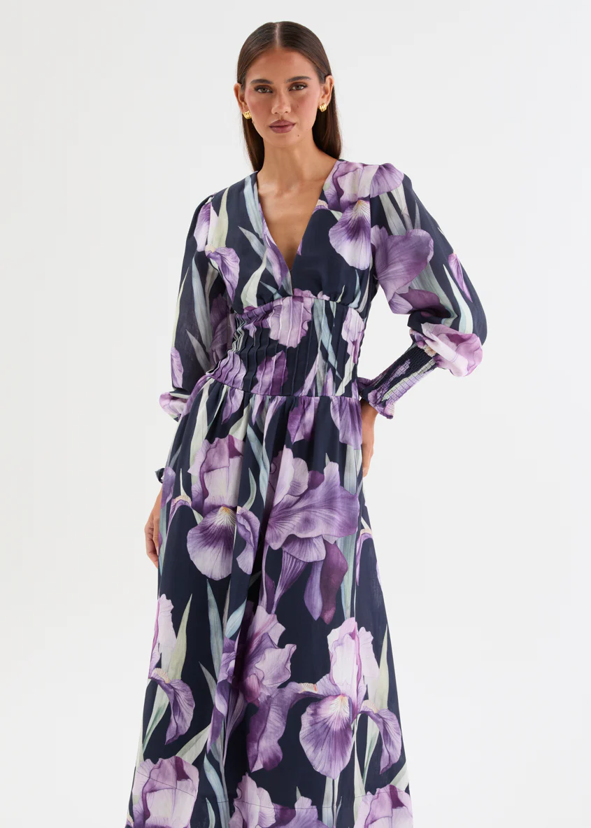 Amity Midi Dress - Amethyst Petal