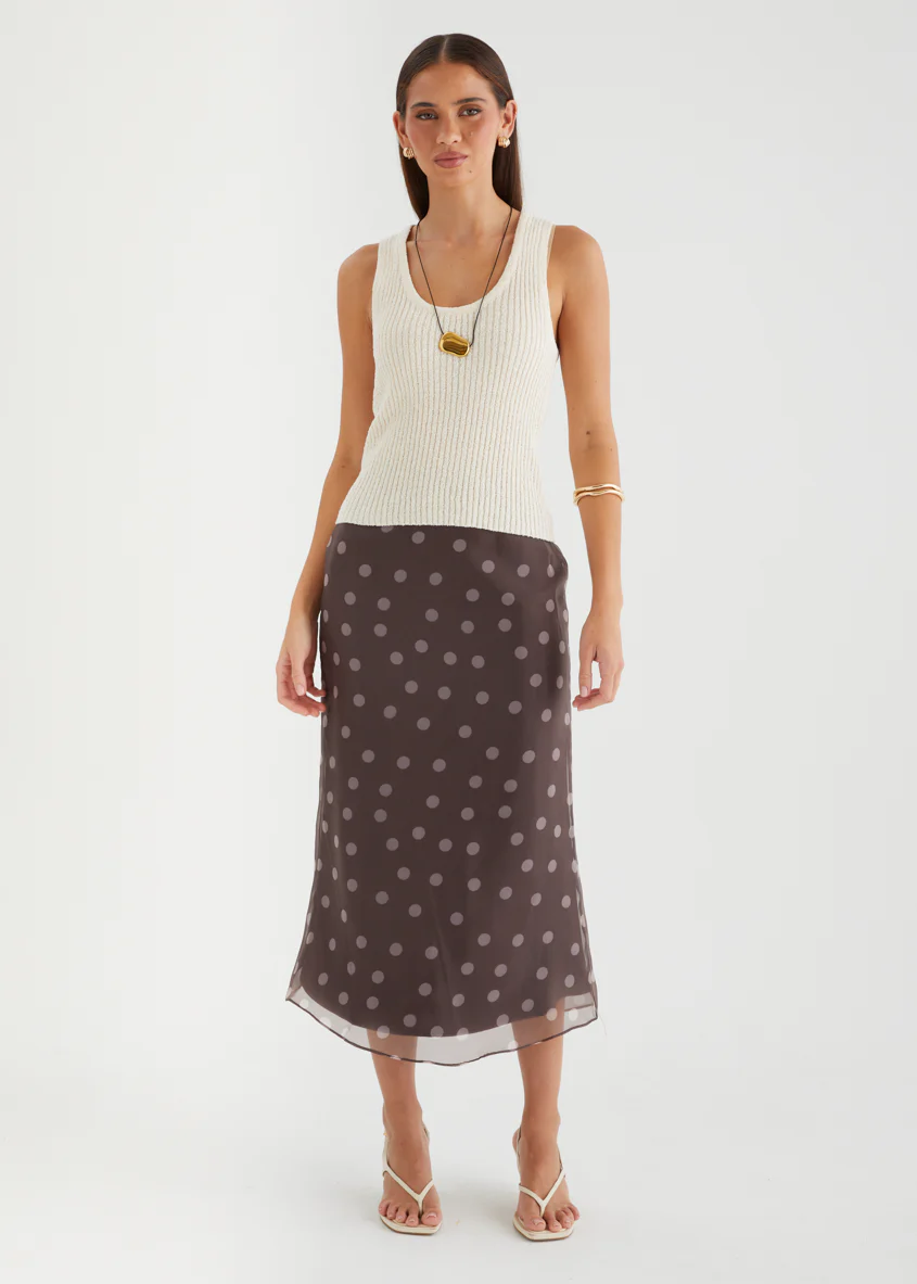 Amylia Knit Tank - Beige - Image 2