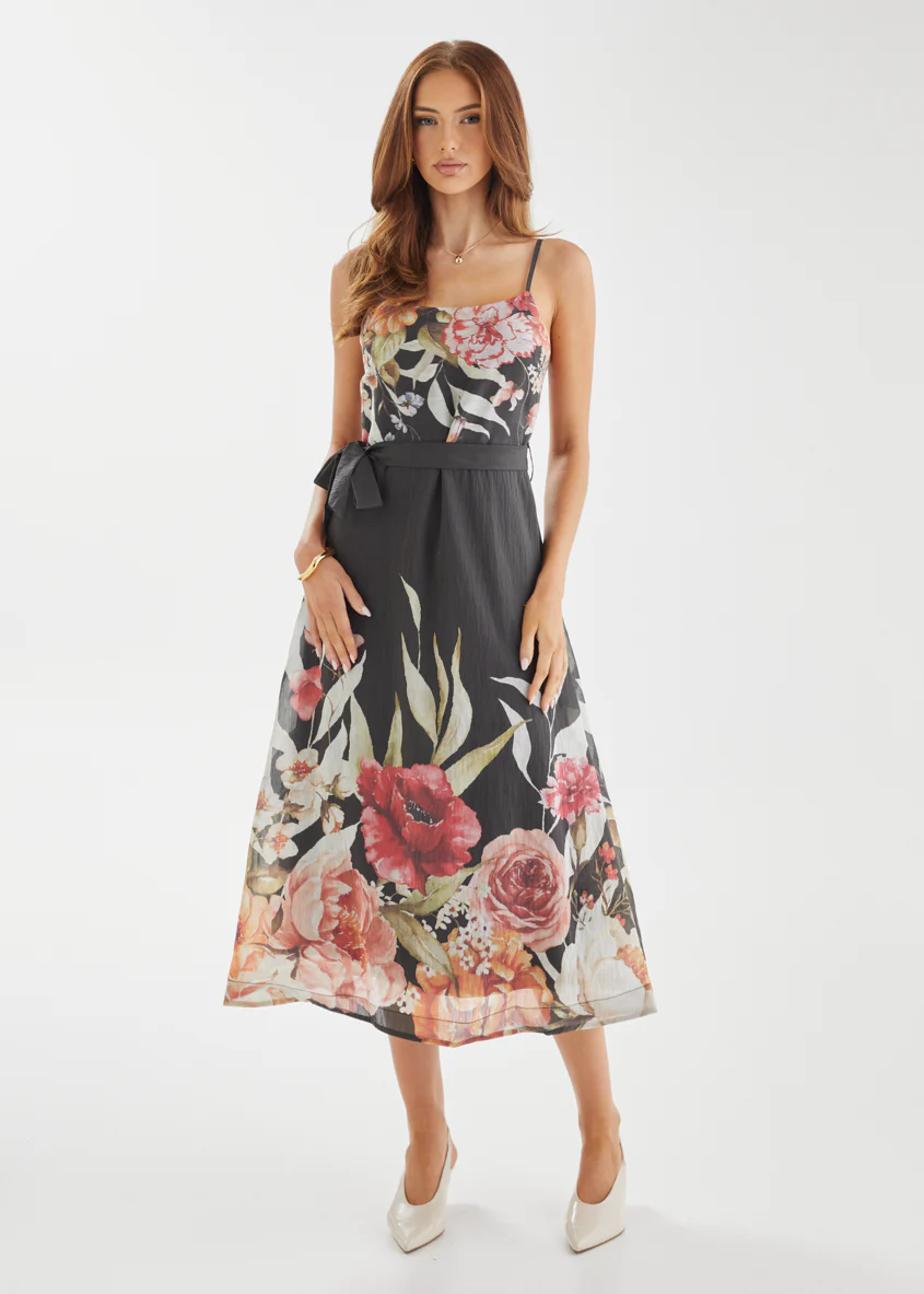 Andrea Midi Dress - Black Garden - Image 4