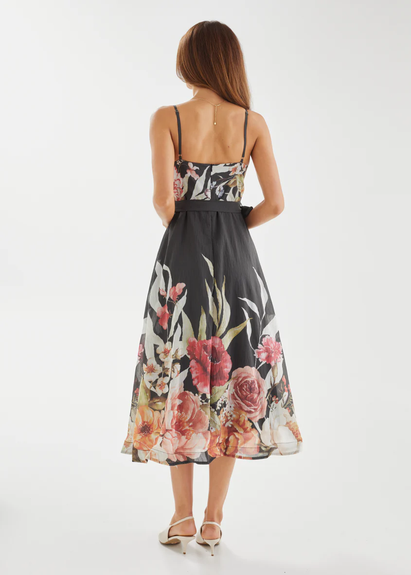 Andrea Midi Dress - Black Garden - Image 6
