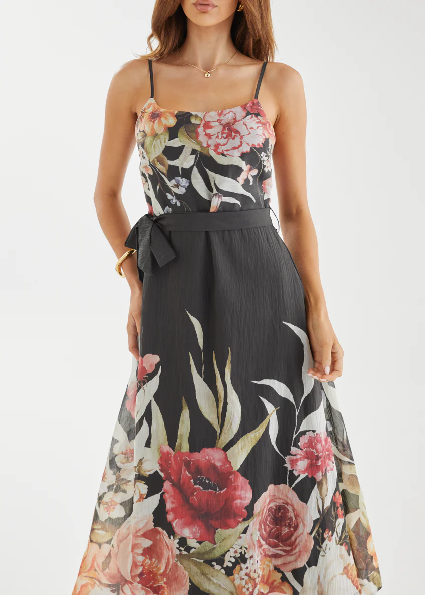 Andrea Midi Dress - Black Garden - Image 7