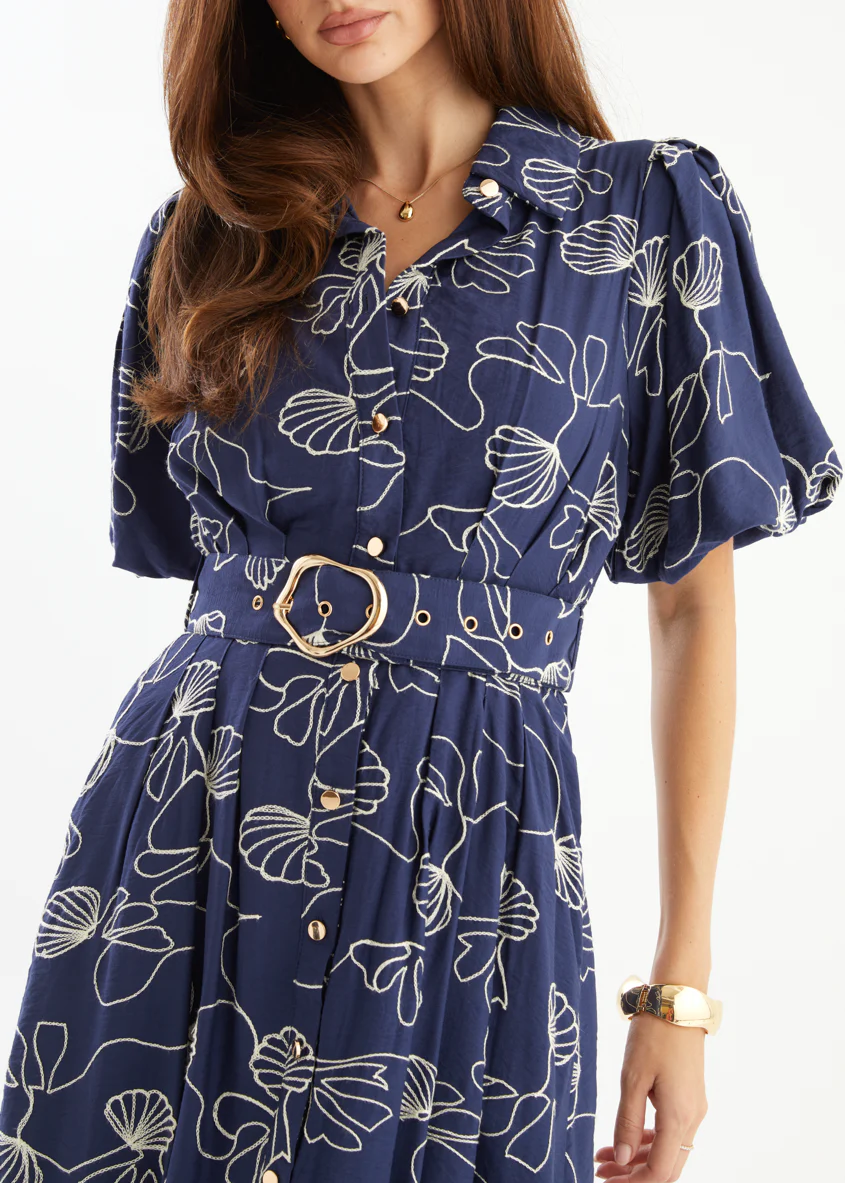 Antonina Maxi Dress - Navy Abstract - Image 8