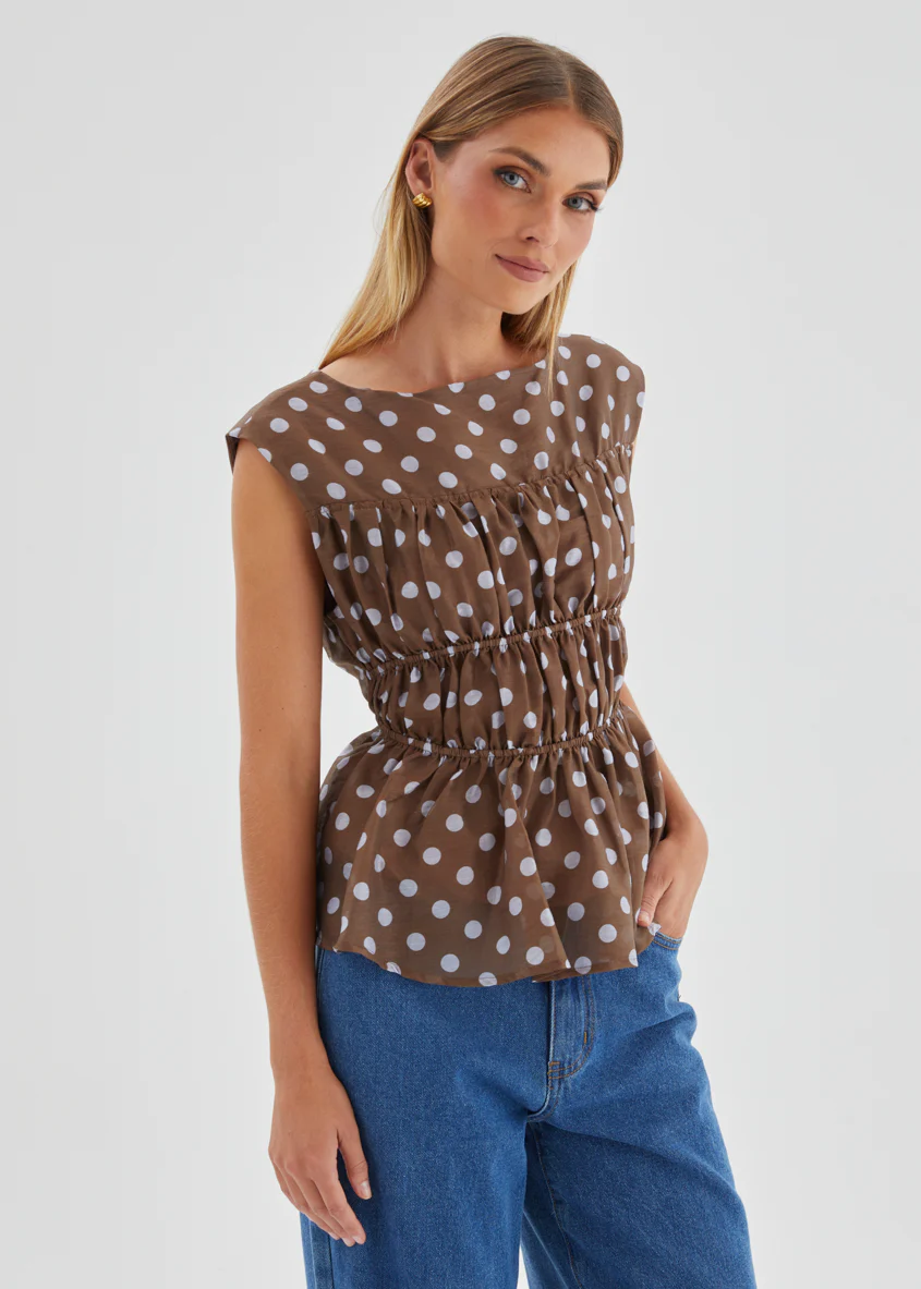 Apollo Top - Chocolate Polka - Image 4