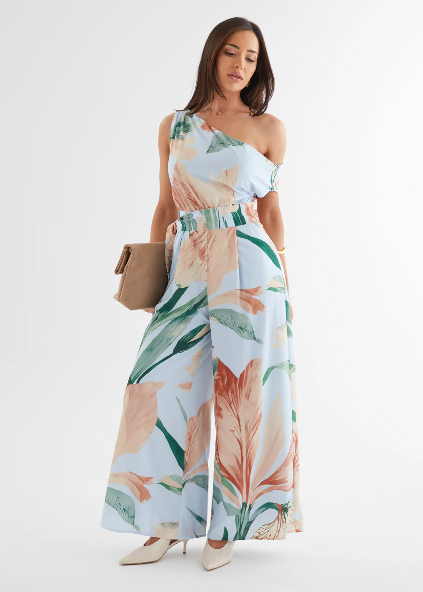 Ara Drop Shoulder Pantsuit - Blue Oasis - Image 5