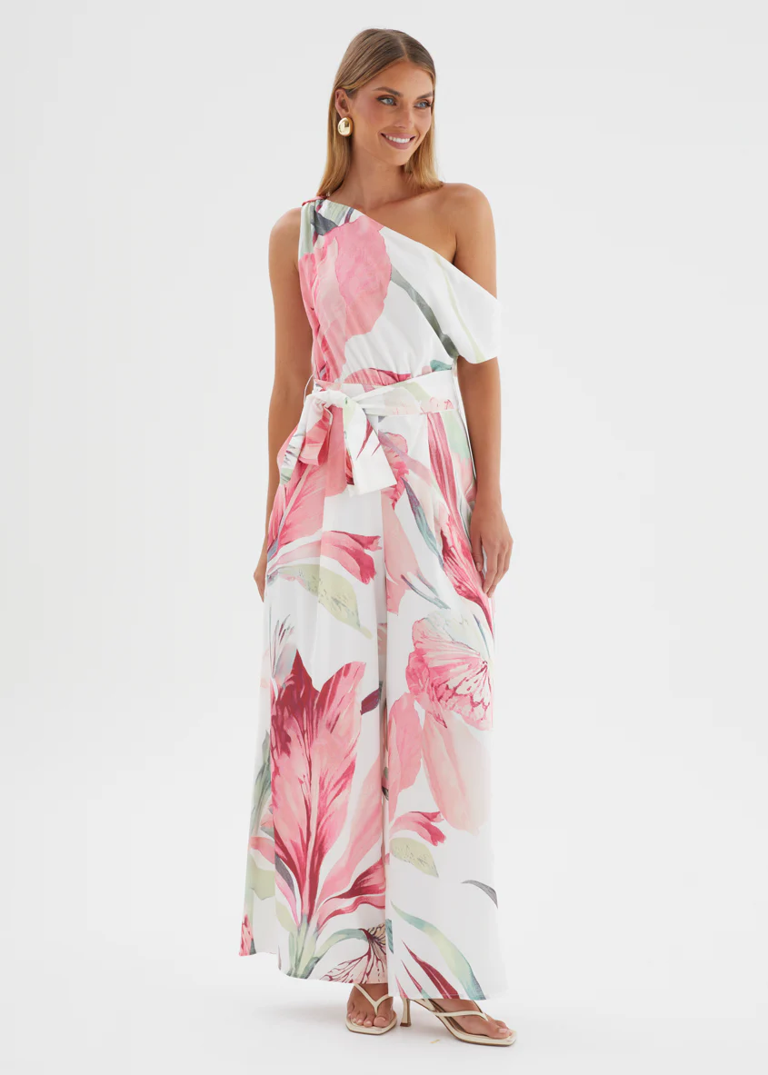 Ara Drop Shoulder Pantsuit - Pink Oasis - Image 2