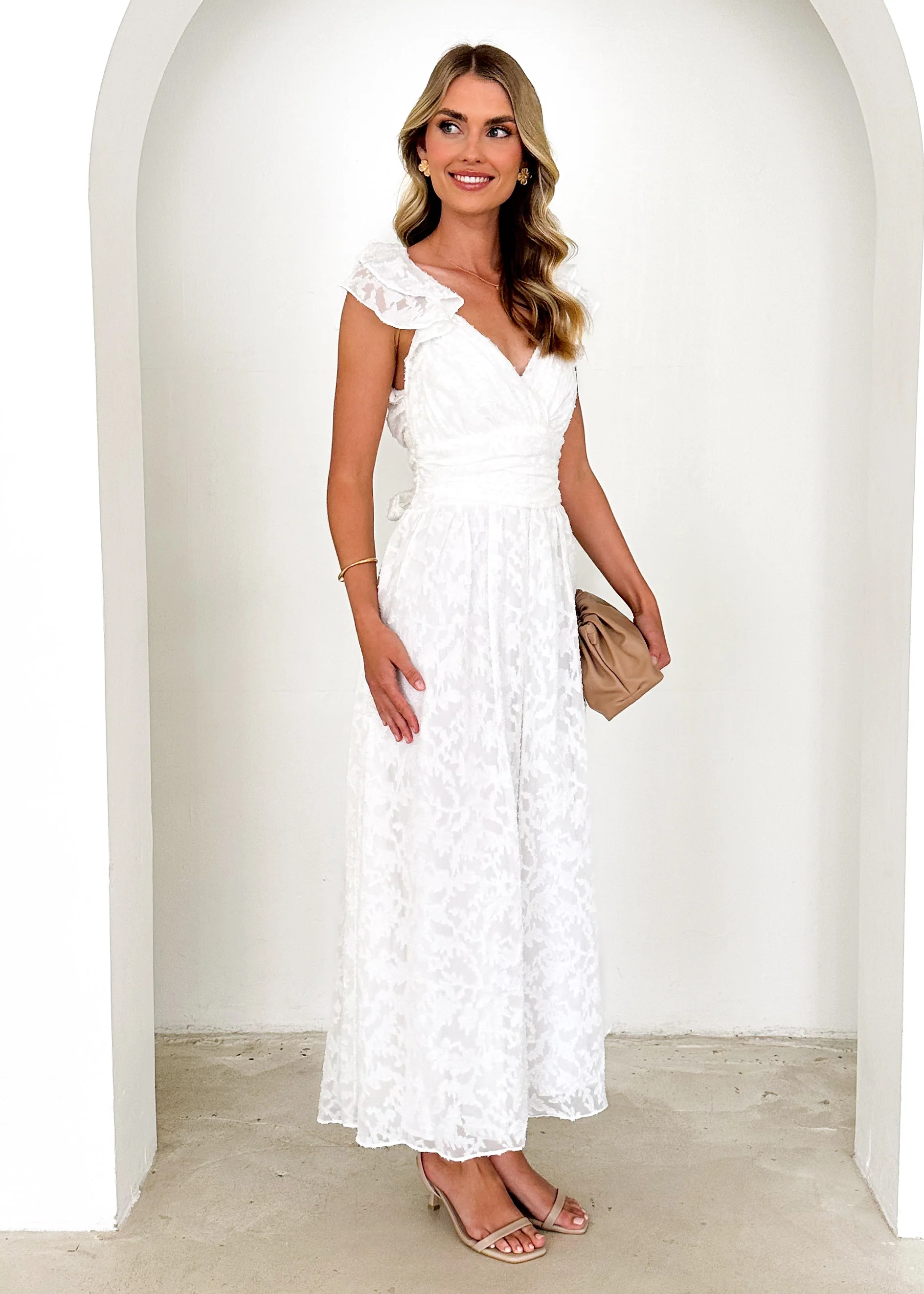 Aries Maxi Dress - Off White - Image 10