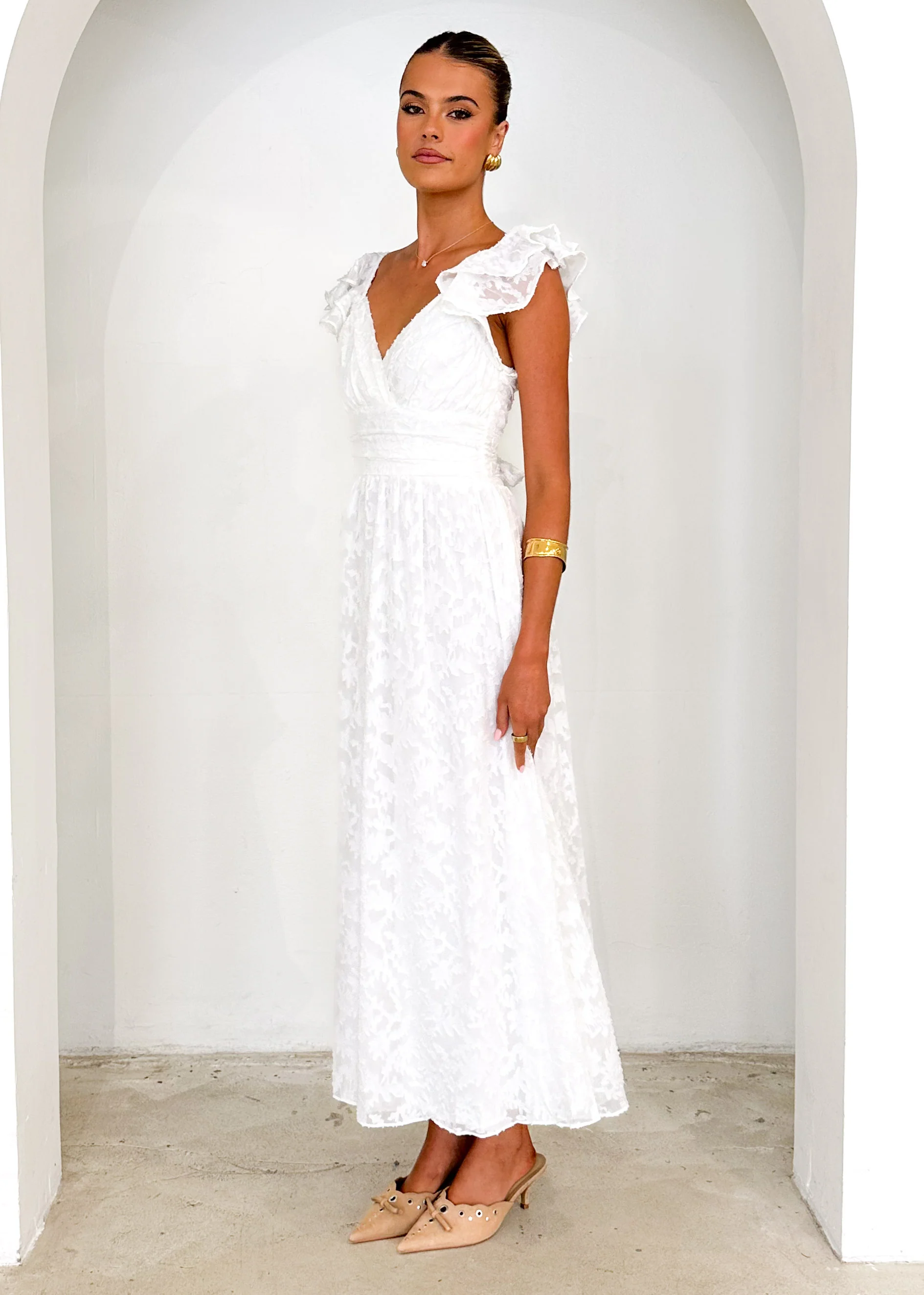 Aries Maxi Dress - Off White - Image 4