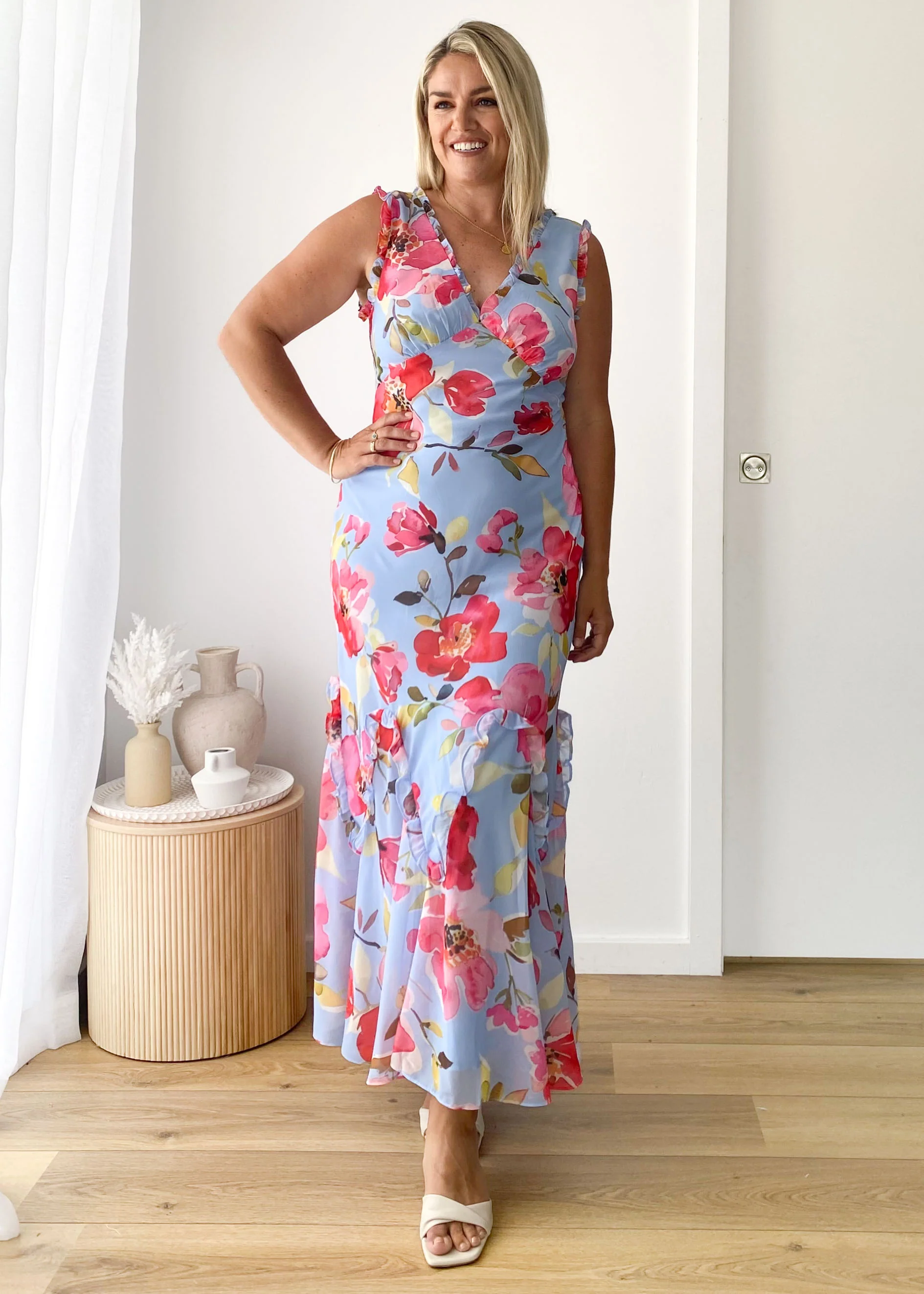 Arriane Maxi Dress - Blue Floral - Image 7