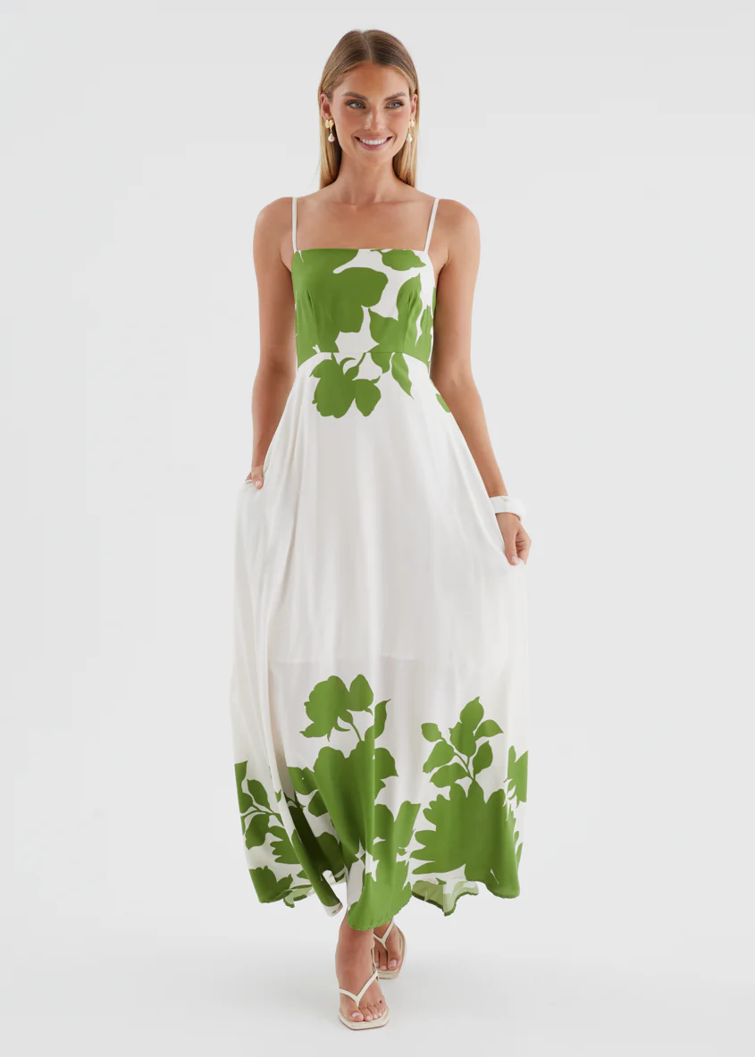 Artemis Maxi Dress - Matcha Leaf - Image 2