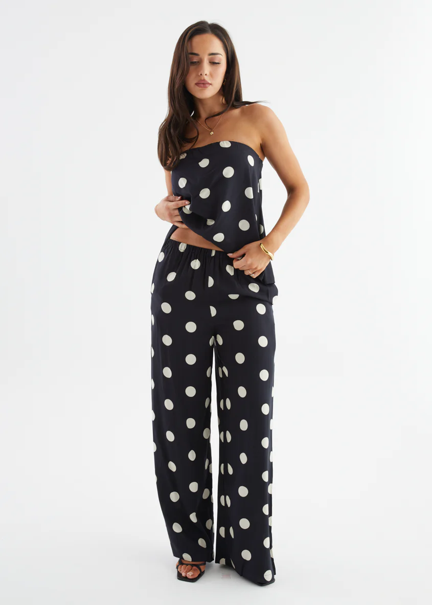 Artie Strapless Top - Black Polka Dot - Image 12