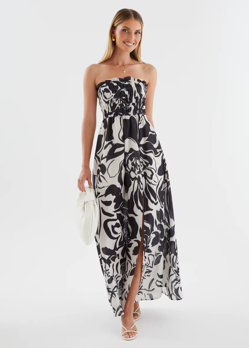 Aspa Strapless Maxi Dress - Black Floral - Image 5