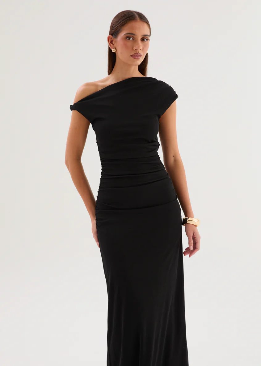 Atlantis Midi Dress - Black - Image 5
