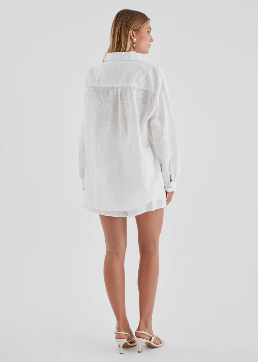 Ayra Embroidered Shirt - White Palm - Image 11