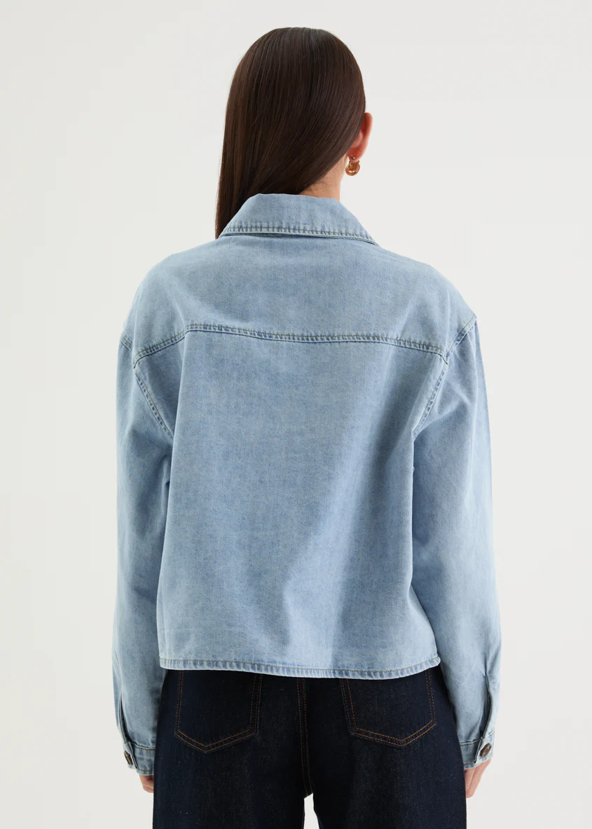 Beckham Denim Jacket - Washed blue - Image 7