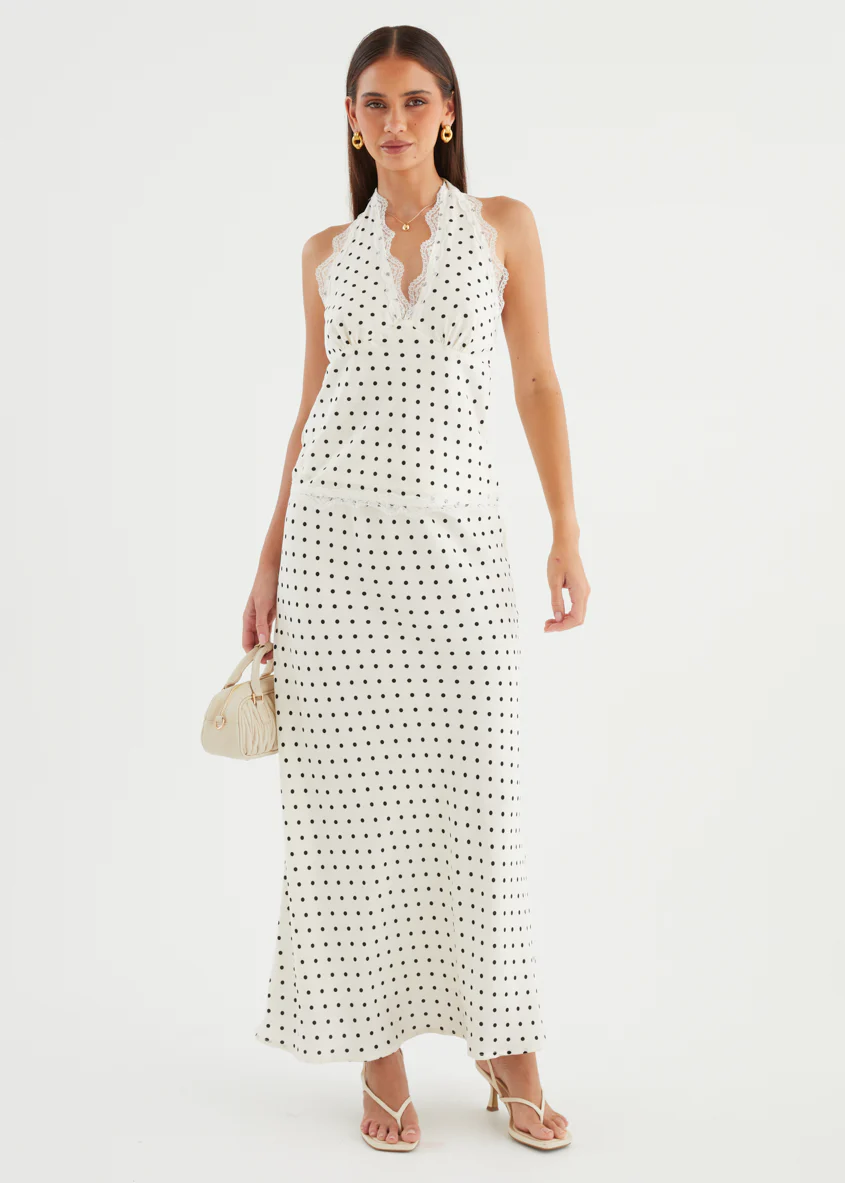 Berlina Maxi Skirt - White Polka Dot - Image 2
