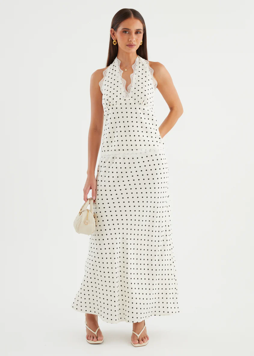 Berlina Maxi Skirt - White Polka Dot - Image 4