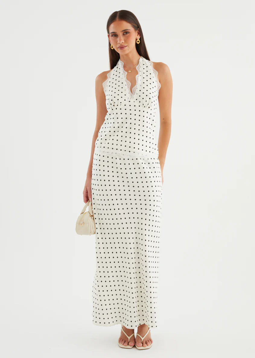 Berlina Maxi Skirt - White Polka Dot - Image 8