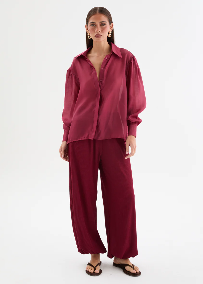 Berlini Balloon Pants - Merlot