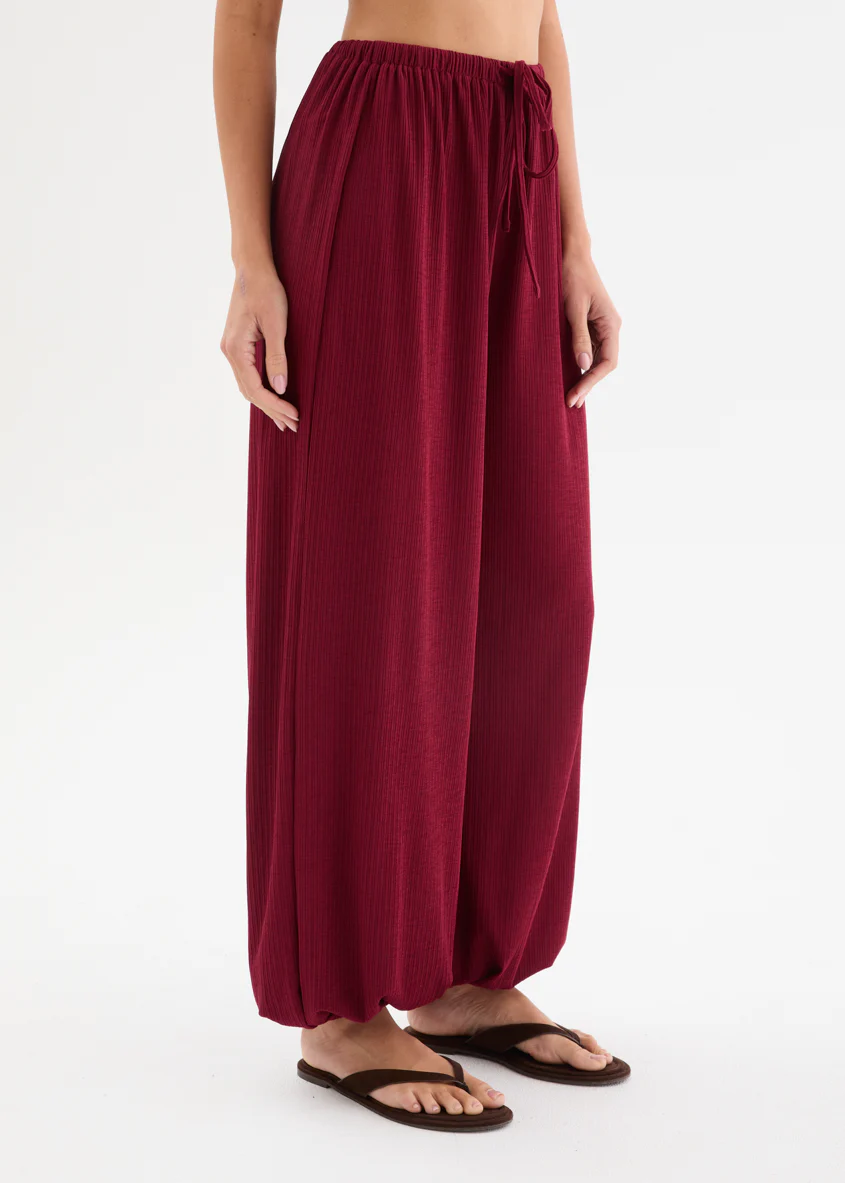 Berlini Balloon Pants - Merlot - Image 4