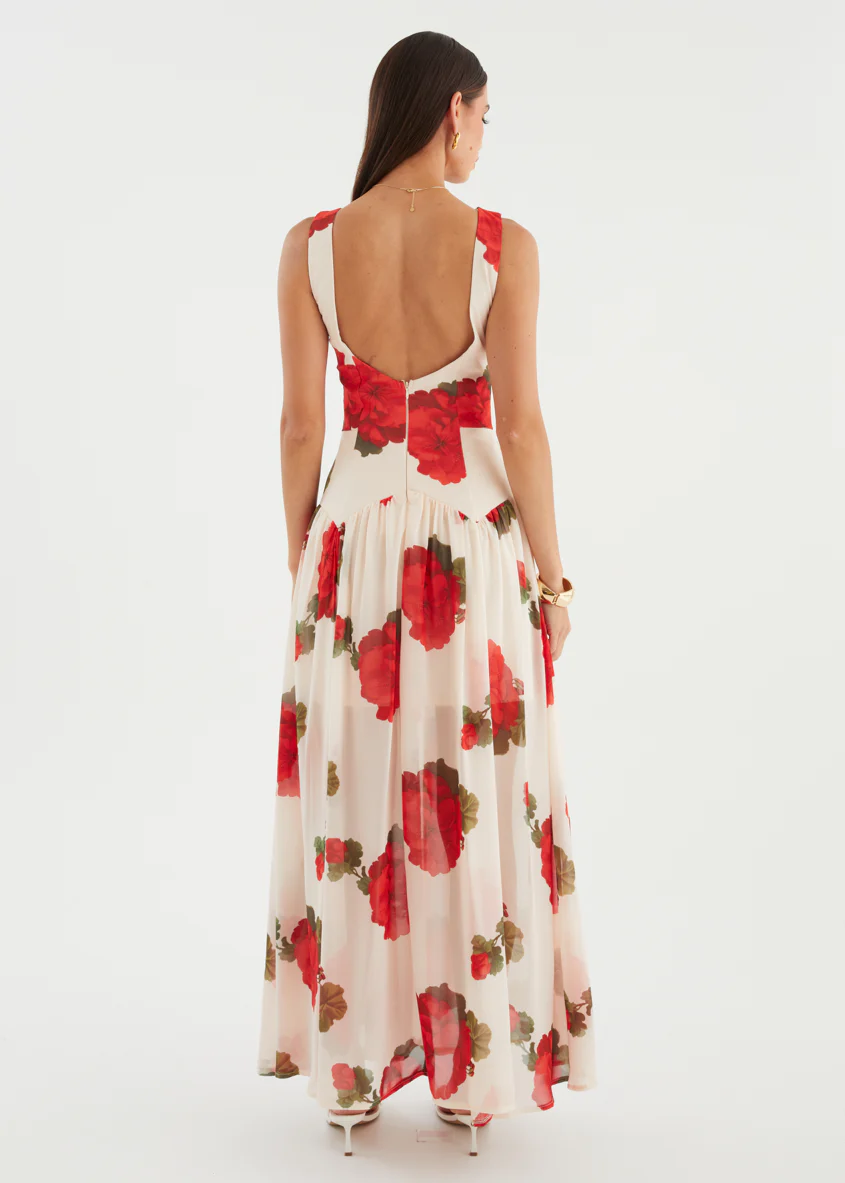 Bessie Maxi Dress - Beige Roses - Image 10