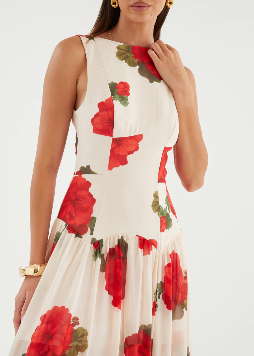 Bessie Maxi Dress - Beige Roses - Image 11