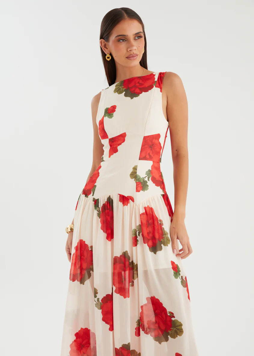 Bessie Maxi Dress - Beige Roses - Image 6