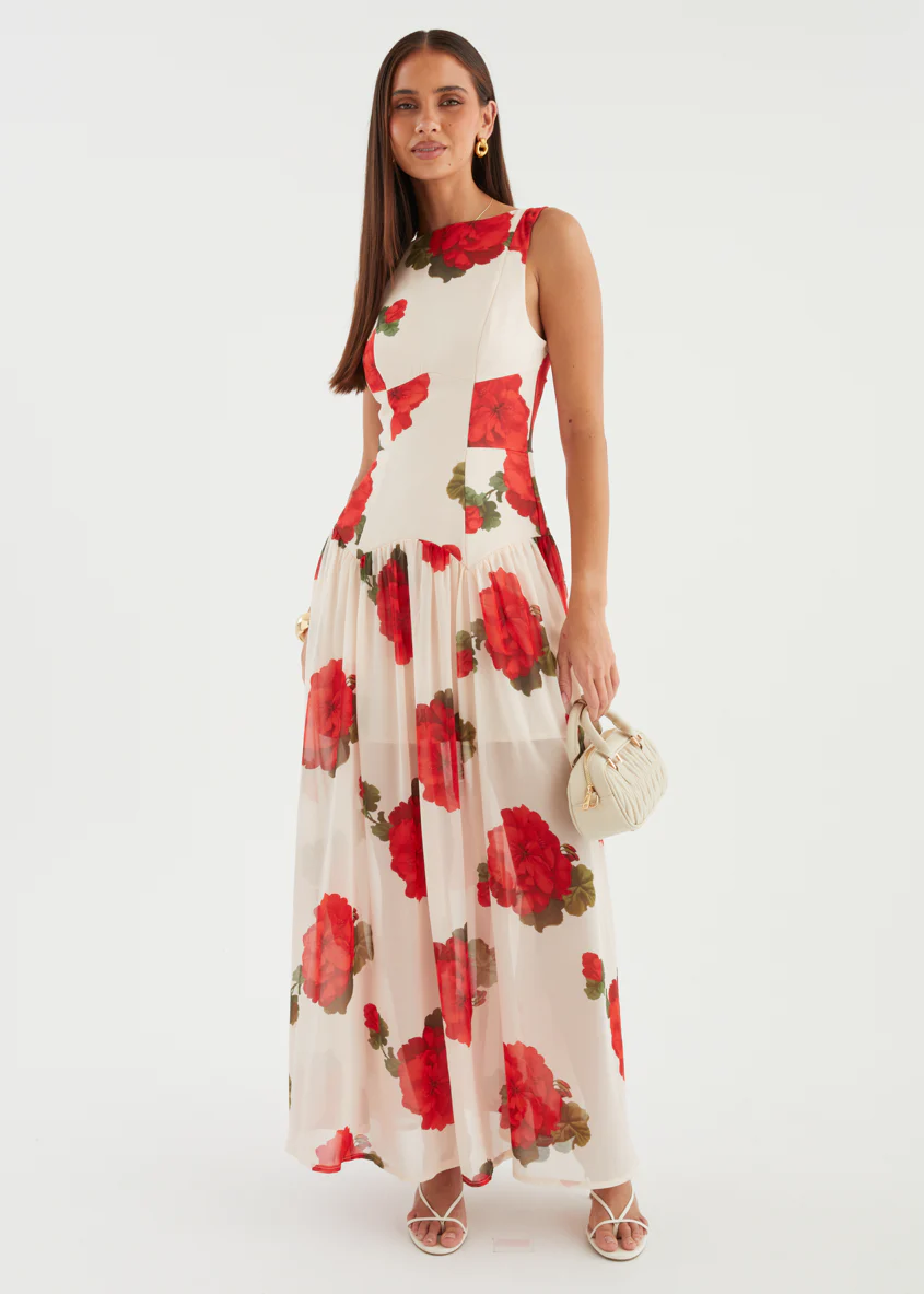 Bessie Maxi Dress - Beige Roses - Image 7