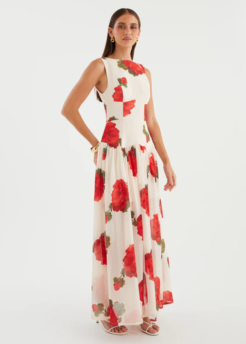 Bessie Maxi Dress - Beige Roses - Image 9