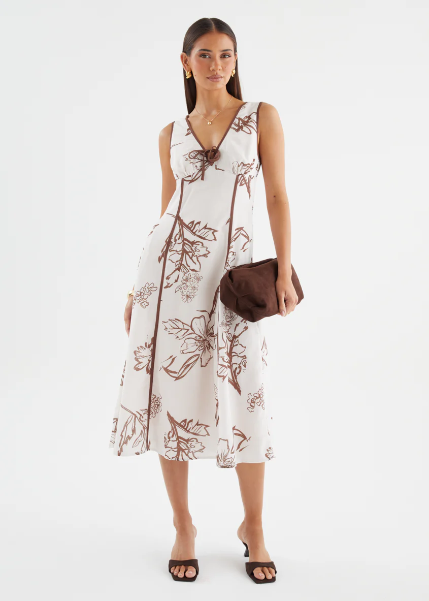 Blakie Midi Dress - Chocolate Bloom