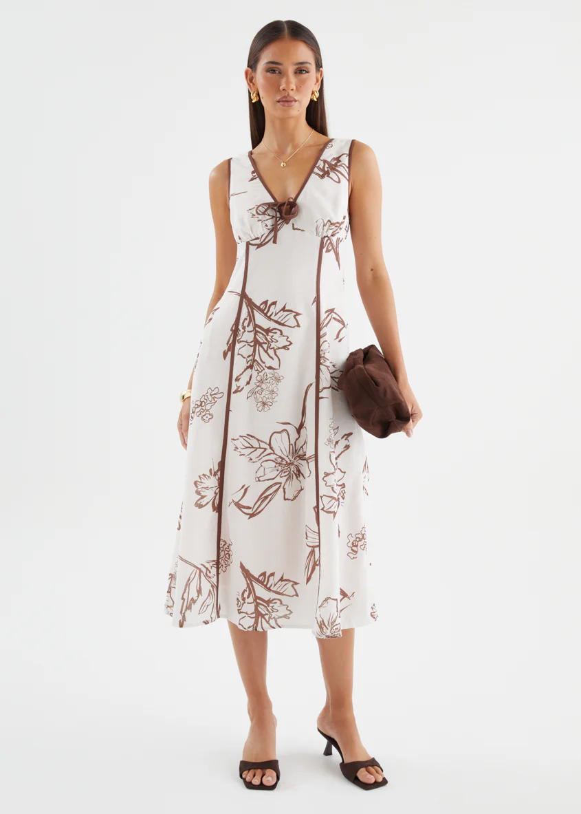 Blakie Midi Dress - Chocolate Bloom - Image 2