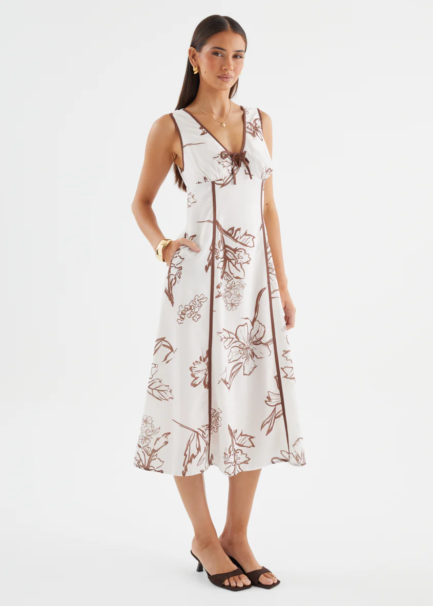 Blakie Midi Dress - Chocolate Bloom - Image 6