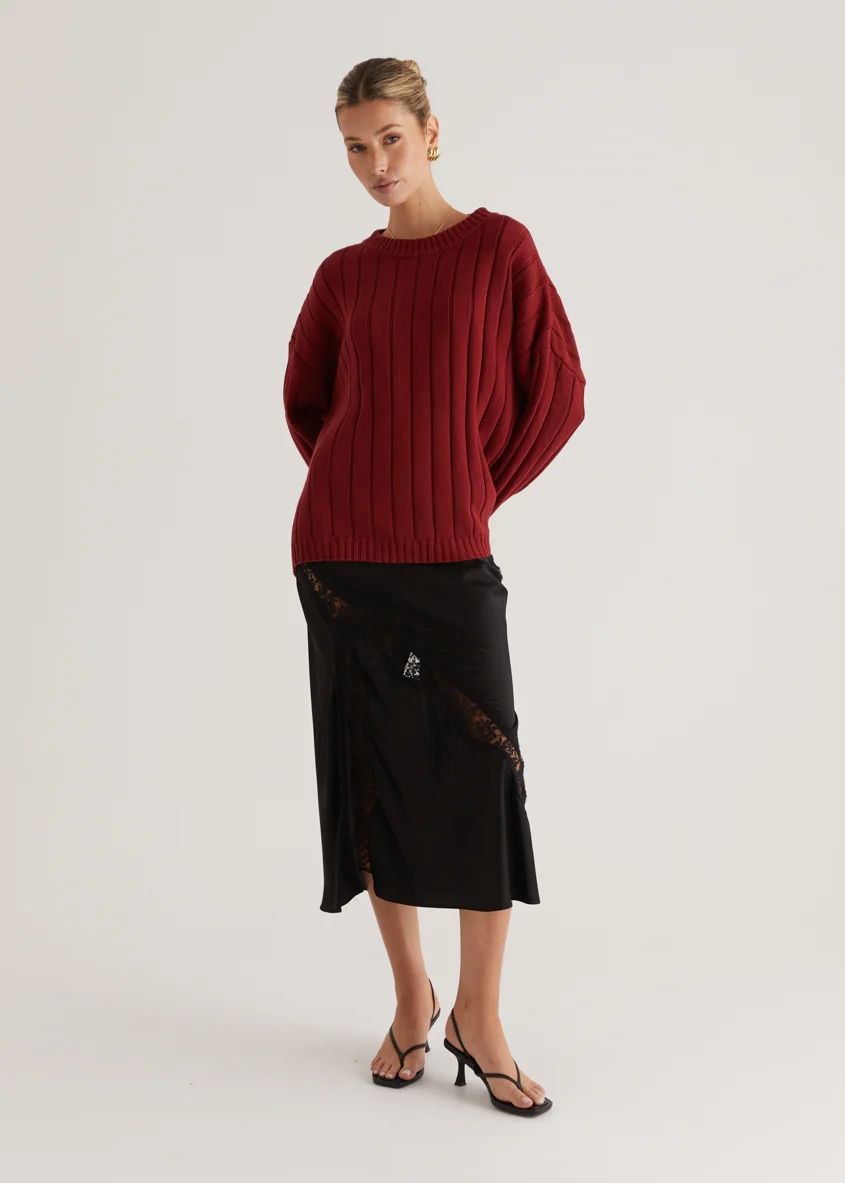 Bobbie Sweater - Wine - Image 5