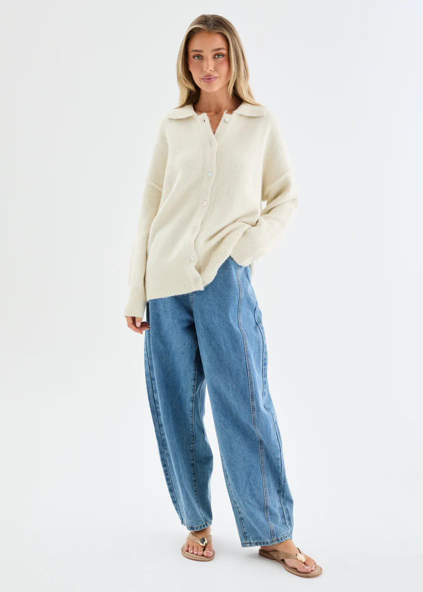 Brandie Knit Cardigan - Cream - Image 4