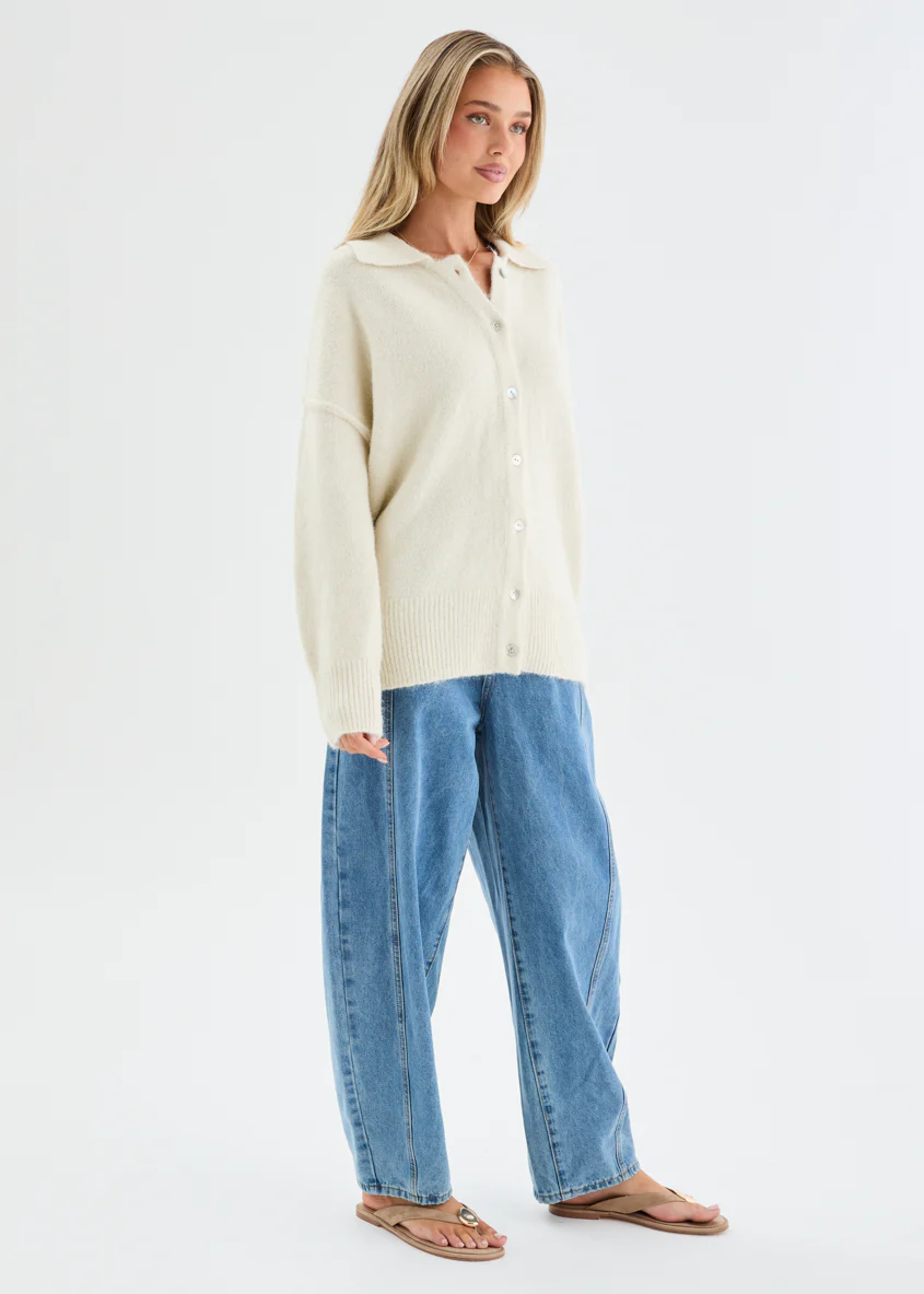 Brandie Knit Cardigan - Cream - Image 6